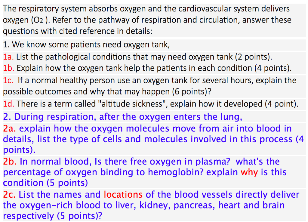 Solved The respiratory system absorbs oxygen and the