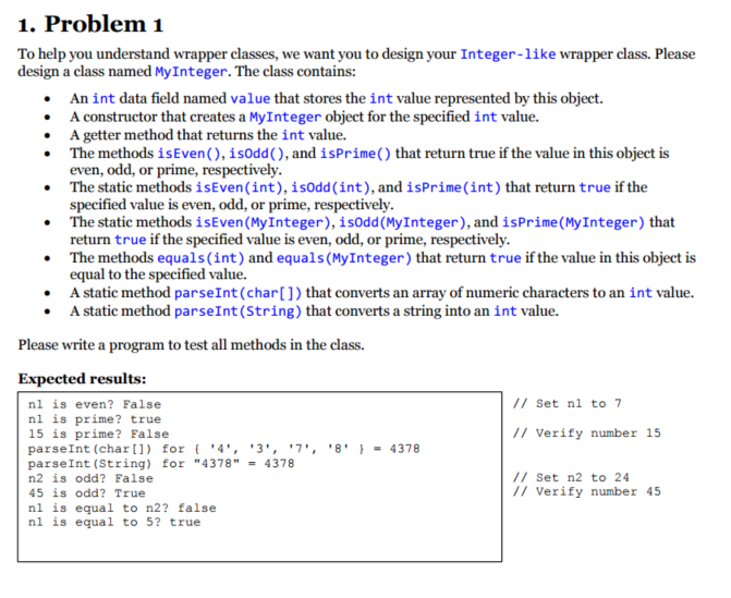 Solved To help you understand wrapper classes, we want you | Chegg.com