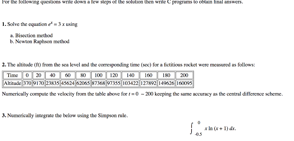 Solved For the following questions write down a few steps of | Chegg.com