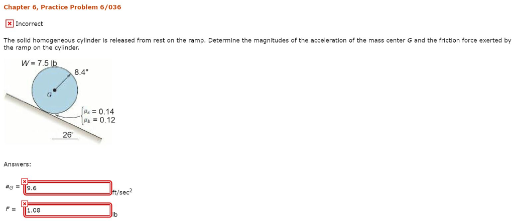 Solved The Solid Homogeneous Cylinder Is Released From Rest 