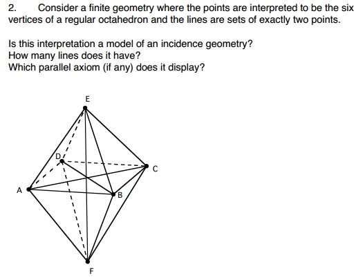 Solved Consider a finite geometry where the points are | Chegg.com