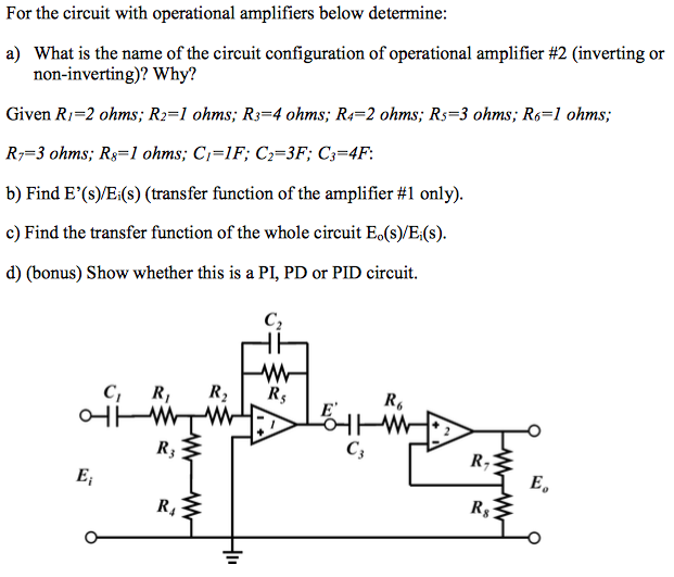 Solved For The Circuit With Operational Amplifiers Below | Chegg.com