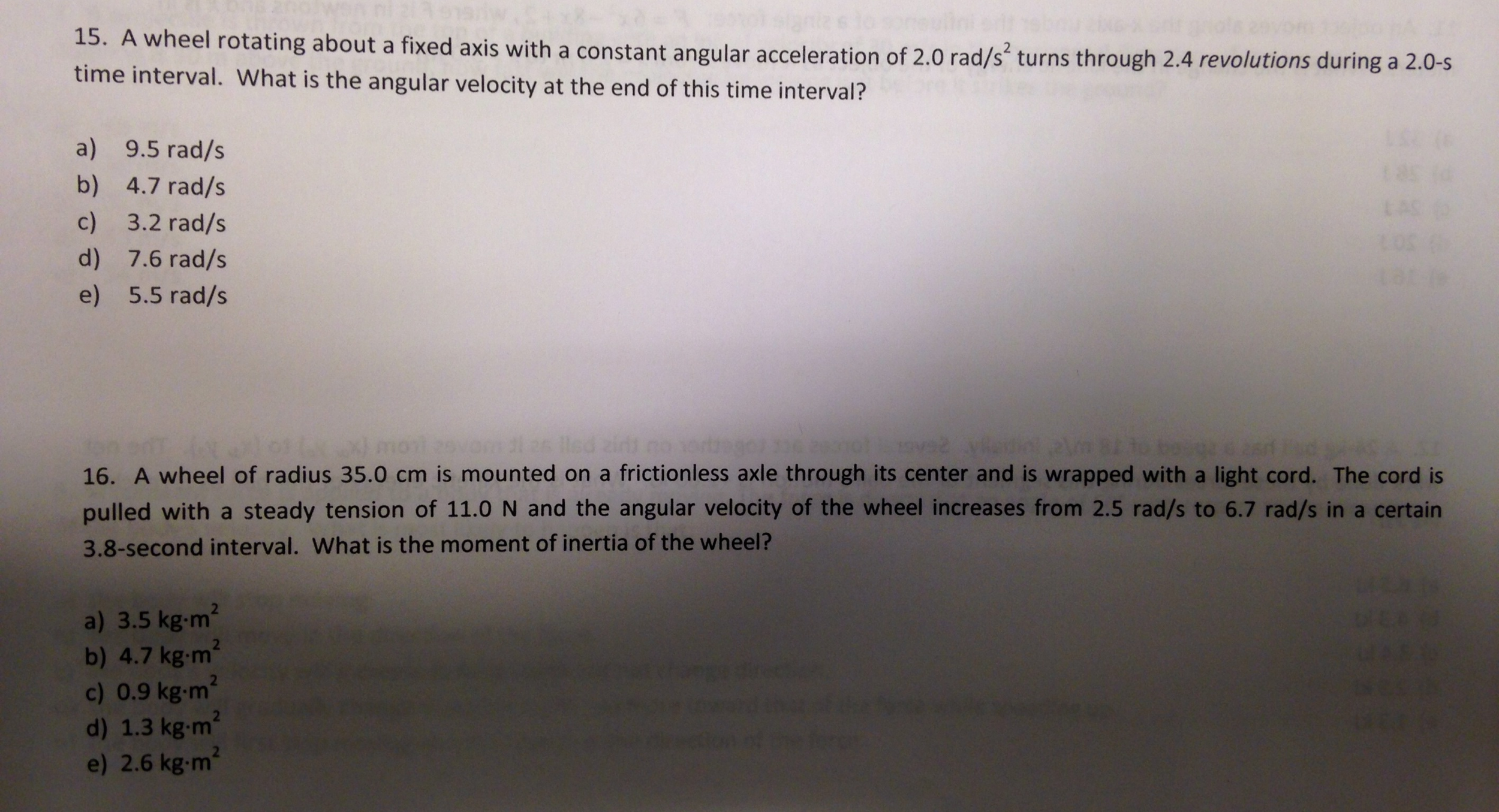 Solved A wheel rotating about a fixed axis with a constant | Chegg.com