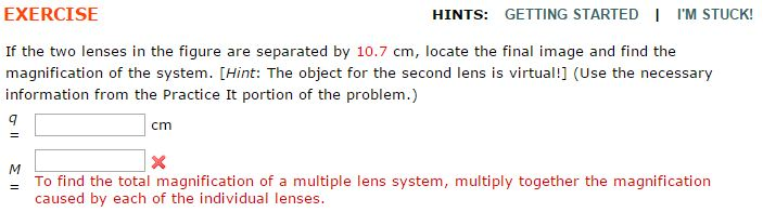 Solved If the two lenses in the figure are separated by 10.7 | Chegg.com
