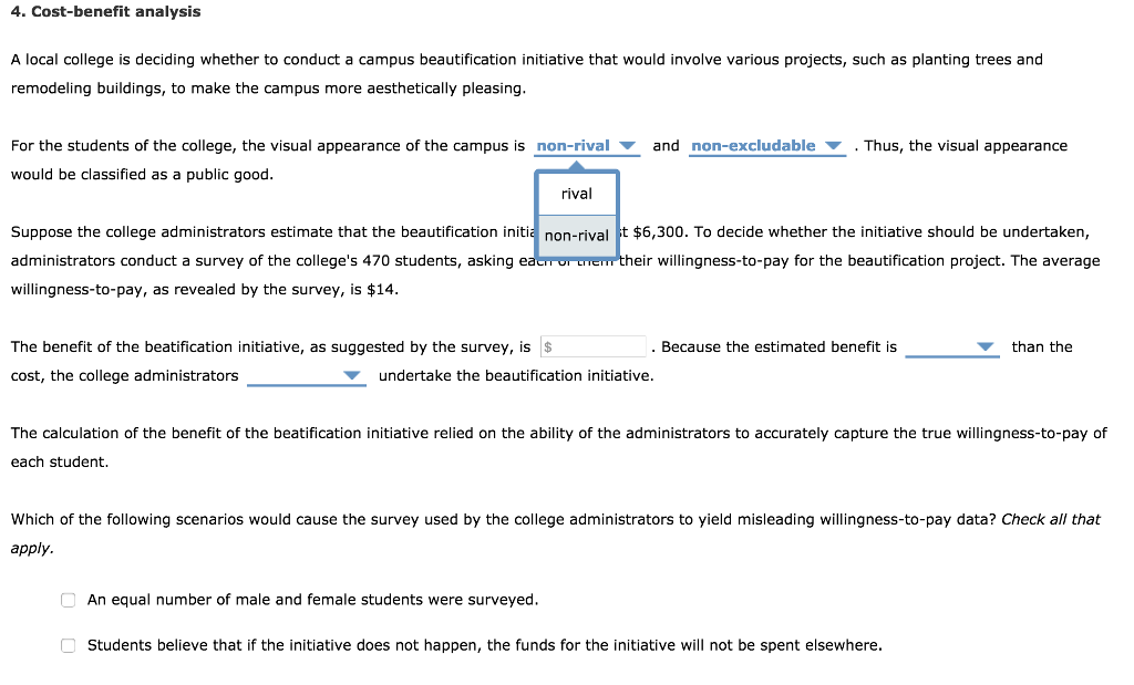 Solved 4. Cost-benefit analysis A local college is deciding | Chegg.com