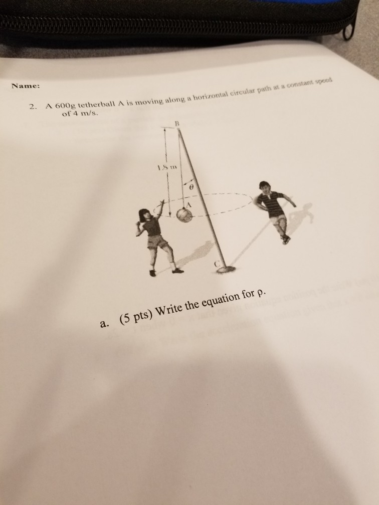 Solved Name 2. A 600g tetherball A is moving horiz speed g