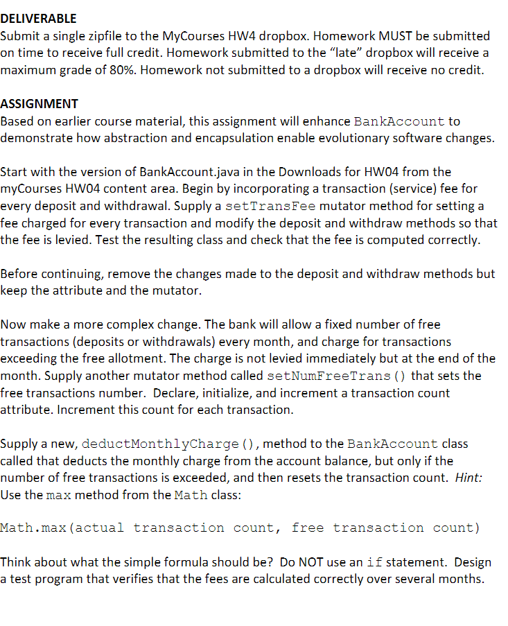 Solved DELIVERABLE Submit a single zipfile to the MyCourses | Chegg.com