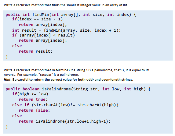 [JAVA] Please help me with writing methods for this | Chegg.com