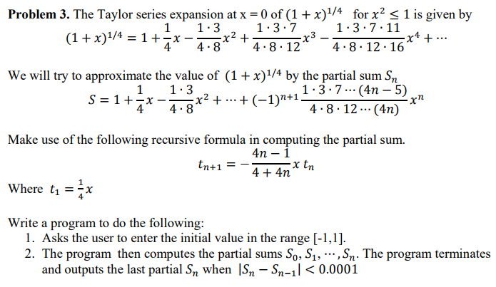 solved-problem-3-the-taylor-series-expansion-at-x-0-of-chegg