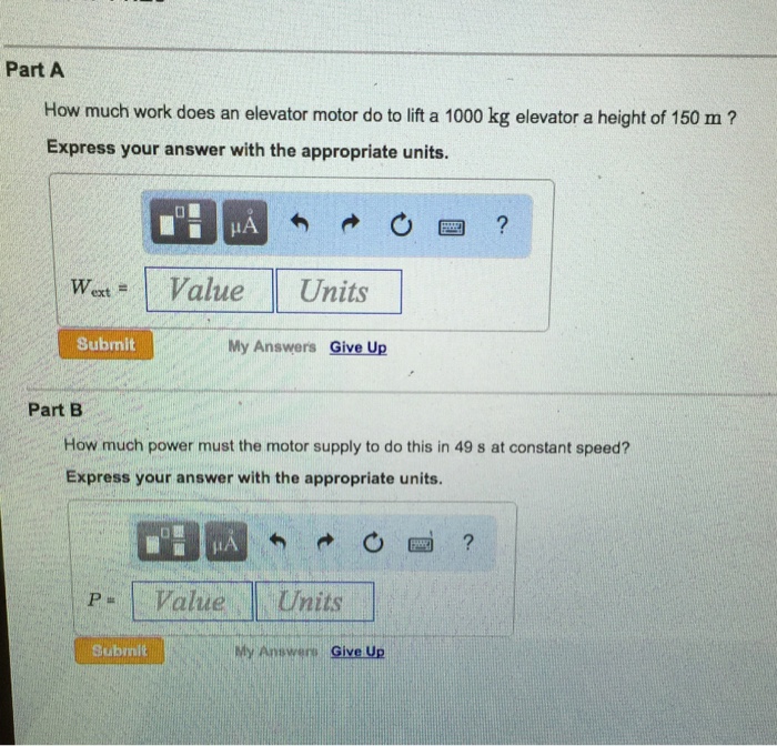 Solved How much work does an elevator motor do to lift a