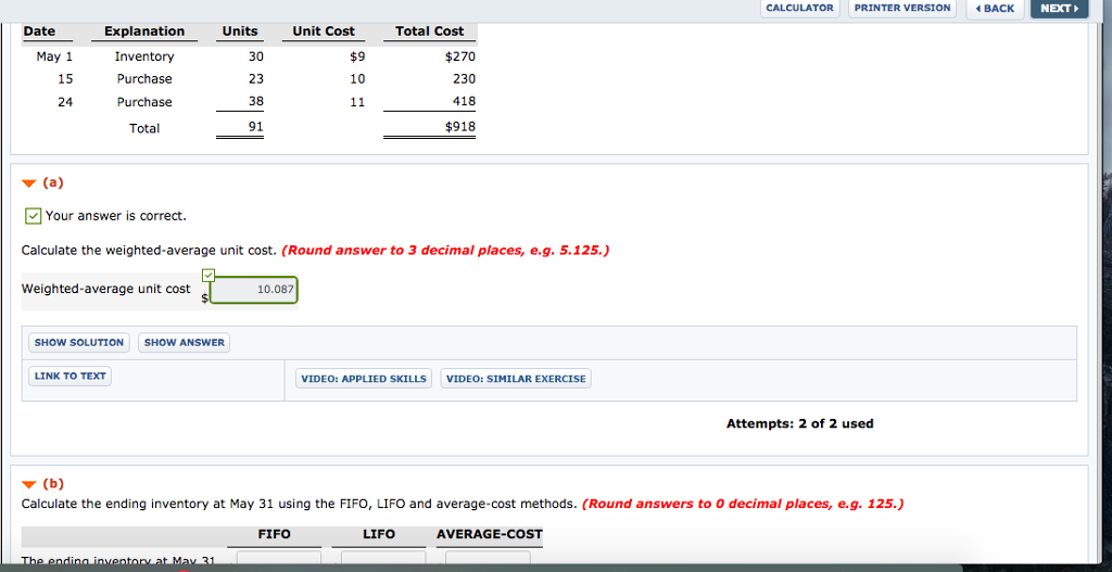 Calculate The Weighted Average Unit Cost Round 8902