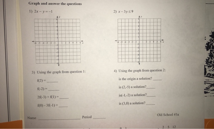 y 1 2x 3 graph answer