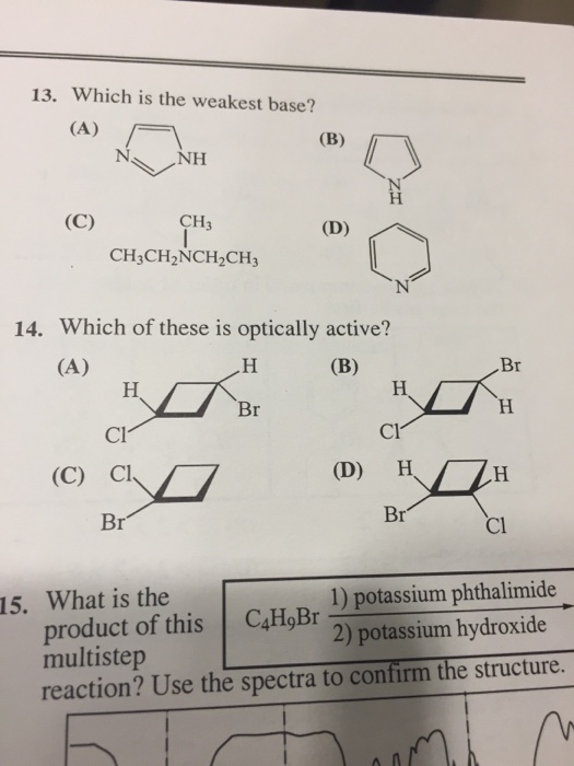 Solved Which Is The Weakest Base Which Of These Is Chegg