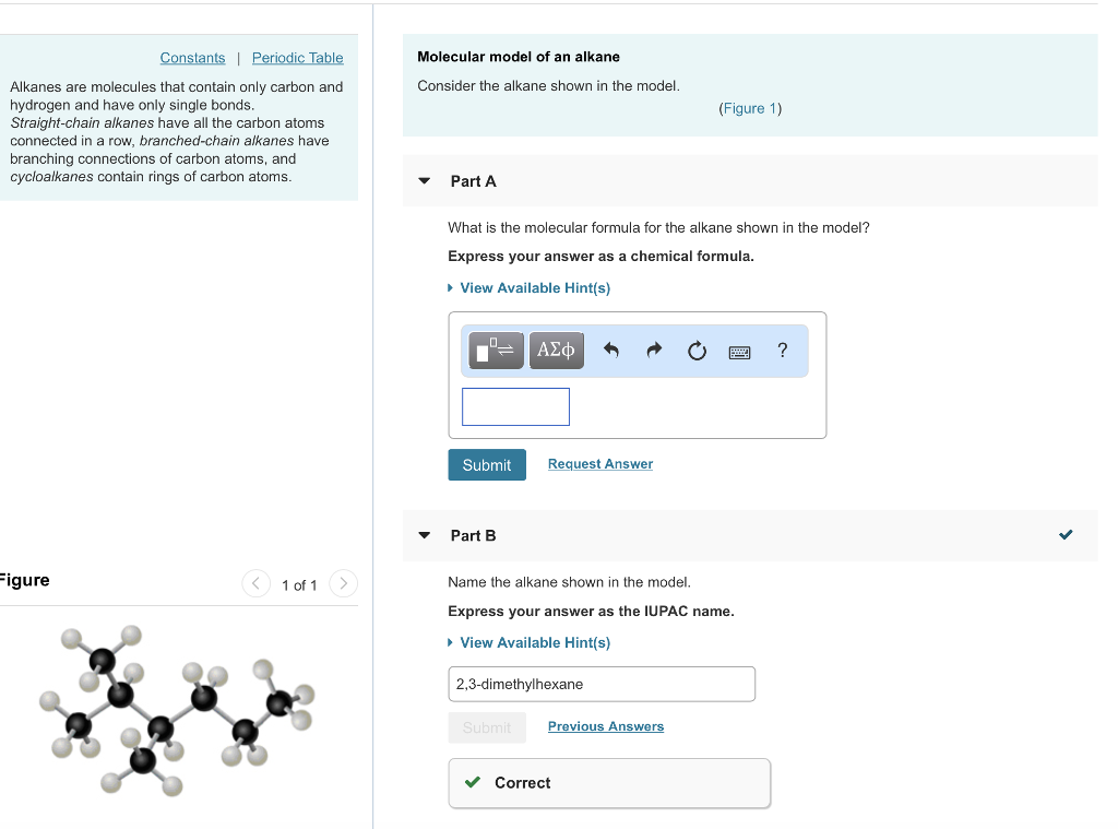 Solved Molecular model of an alkane Consider the alkane | Chegg.com