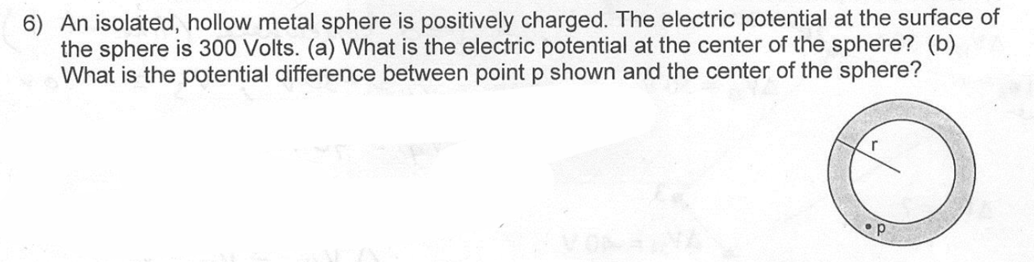 Solved An isolated, hollow metal sphere is positively