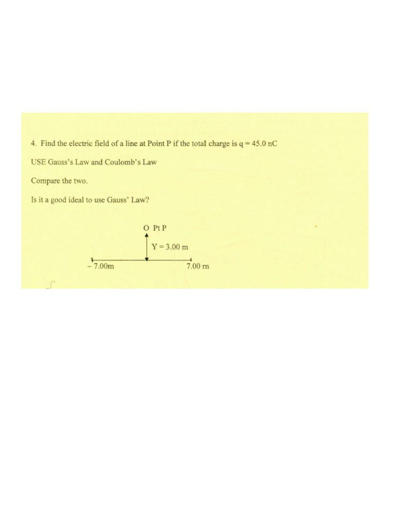 Solved Find the electric field of a line at Point P if the | Chegg.com