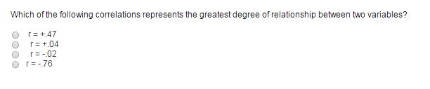 Solved Which of the following correlations represents the | Chegg.com