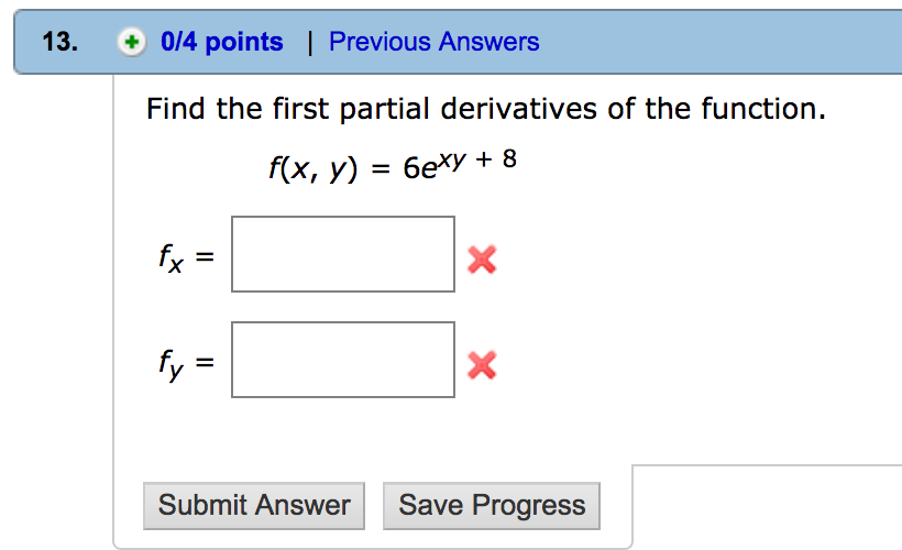 Solved Find The First Partial Derivatives Of The Function 2862