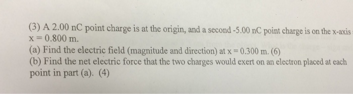 Solved A 2.00 nC point charge is at the origin, and a second | Chegg.com