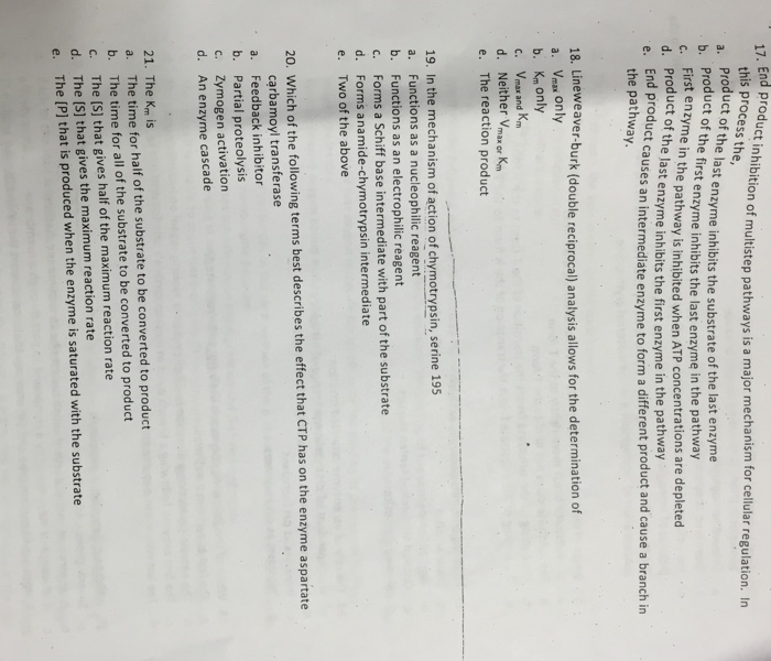 Solved End Product Inhibition Of Multistep Pathways Is A Chegg