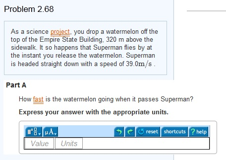 Solved As a science project, you drop a watermelon off the | Chegg.com