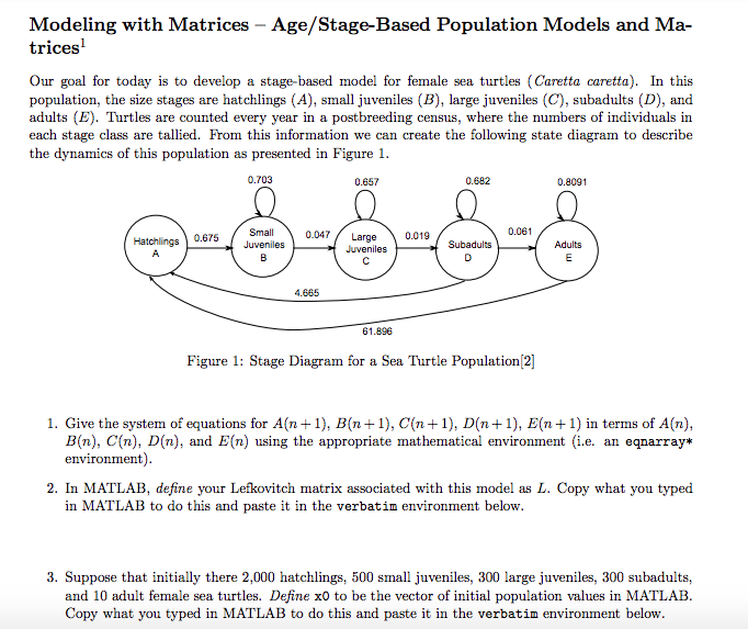 Modeling with Matrices Age/StageBased Population