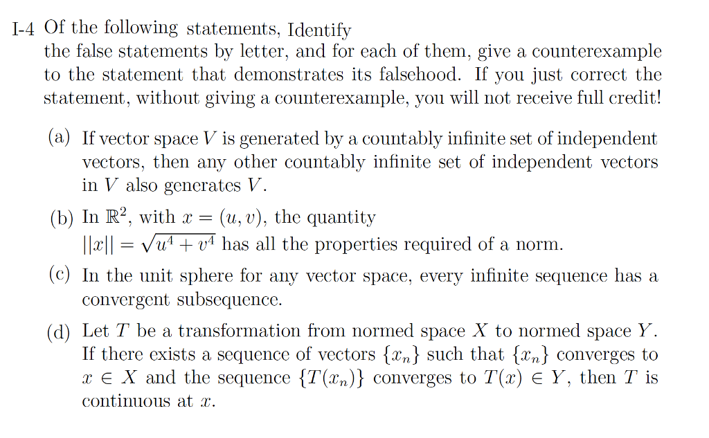 Solved I_4b Identify false statements and for each false
