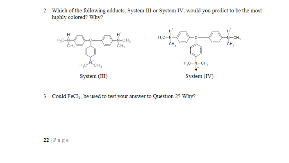 Solved 2. Which of the following adducts, System III or | Chegg.com