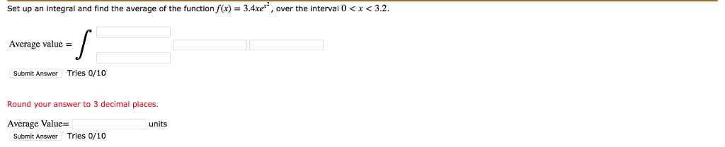 Solved Set up an integral and find the average of the | Chegg.com
