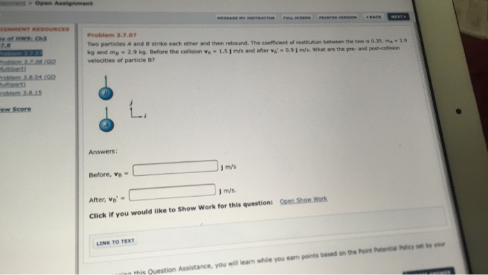 Solved Two Particles A And B Strike Each Other And Then | Chegg.com