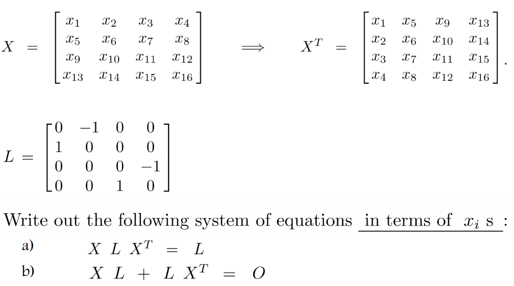 Solved This is a linear algebra problem that involves using | Chegg.com