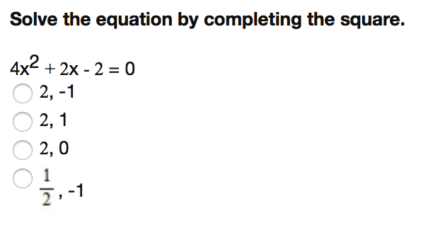 solve 2x 2 4x 1 0 by completing the square