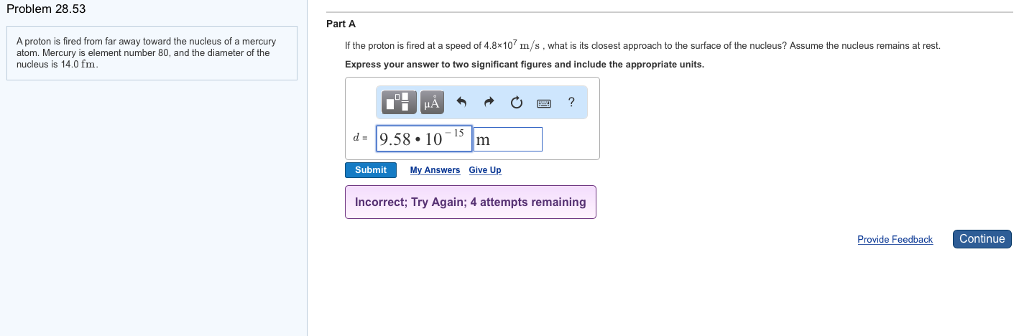 Solved A proton is fired from far away toward the nucleus of | Chegg.com