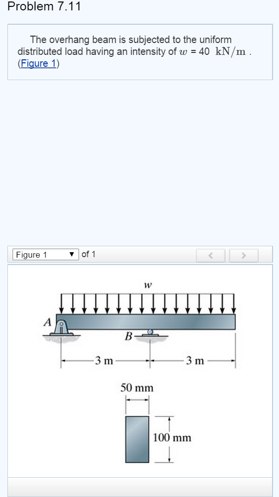 Solved Problem 7.11 The overhang beam is subjected to the | Chegg.com