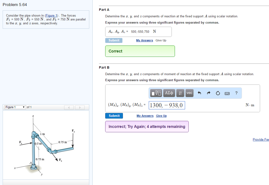 Solved Consider the pipe shown in (Figure 1). The forces F_1 | Chegg.com