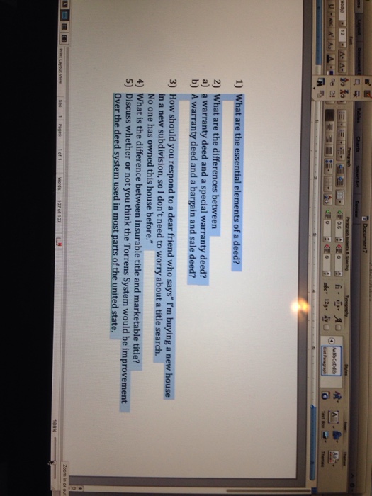 Solved What Are The Essential Elements Of A Deed What Are Chegg