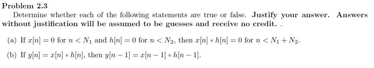 Solved Determine whether each of the following statements | Chegg.com