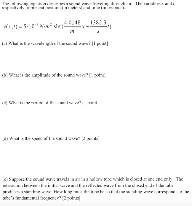 solved-the-following-equation-describes-a-sound-wave-chegg