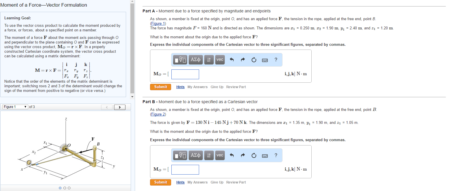 Solved To use the vector cross product to calculate the | Chegg.com