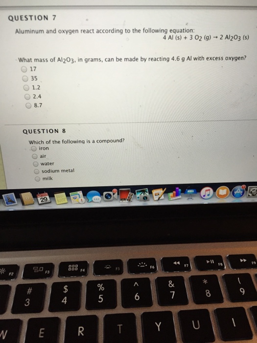 Solved Aluminum and oxygen react according to the following