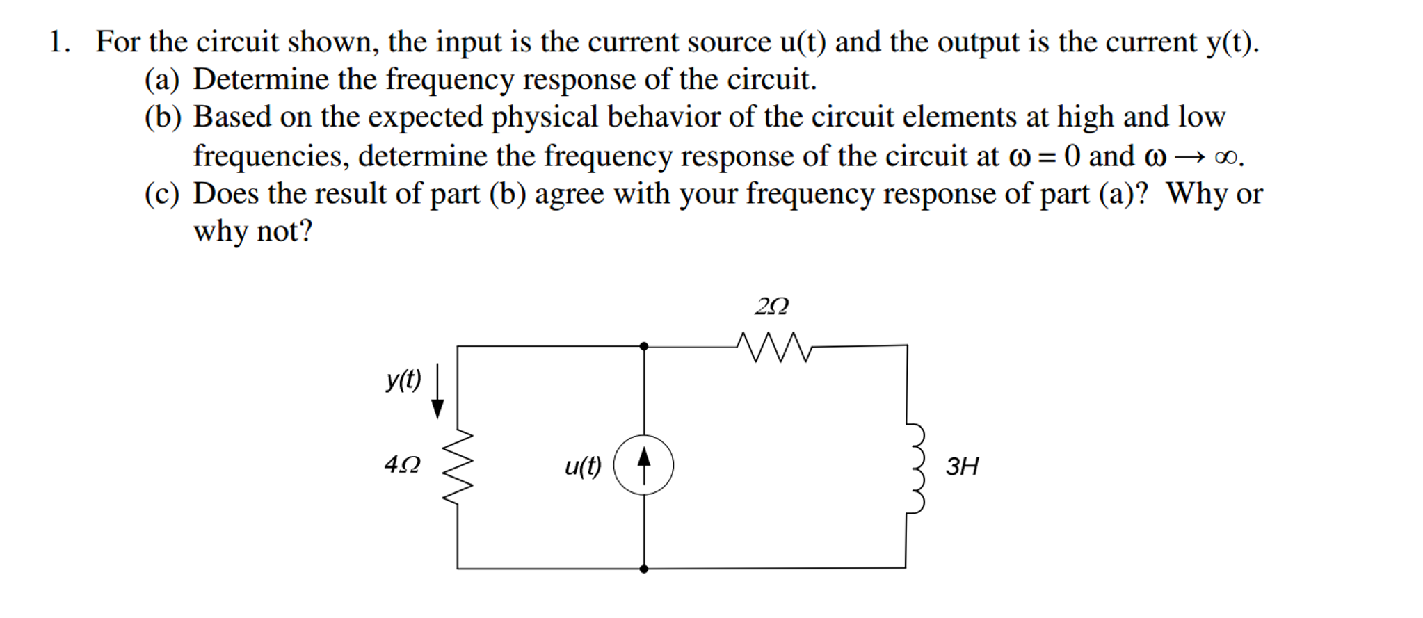 Solved For the circuit shown, the input is the current | Chegg.com