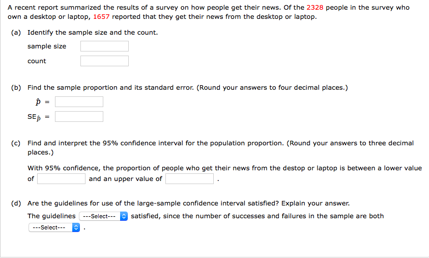 Solved A Recent Report Summarized The Results Of A Survey On | Chegg.com