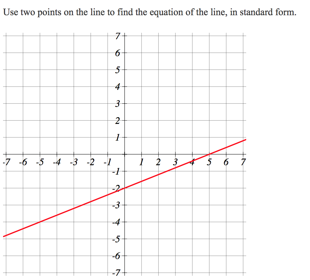 standard form equation of a line with two points