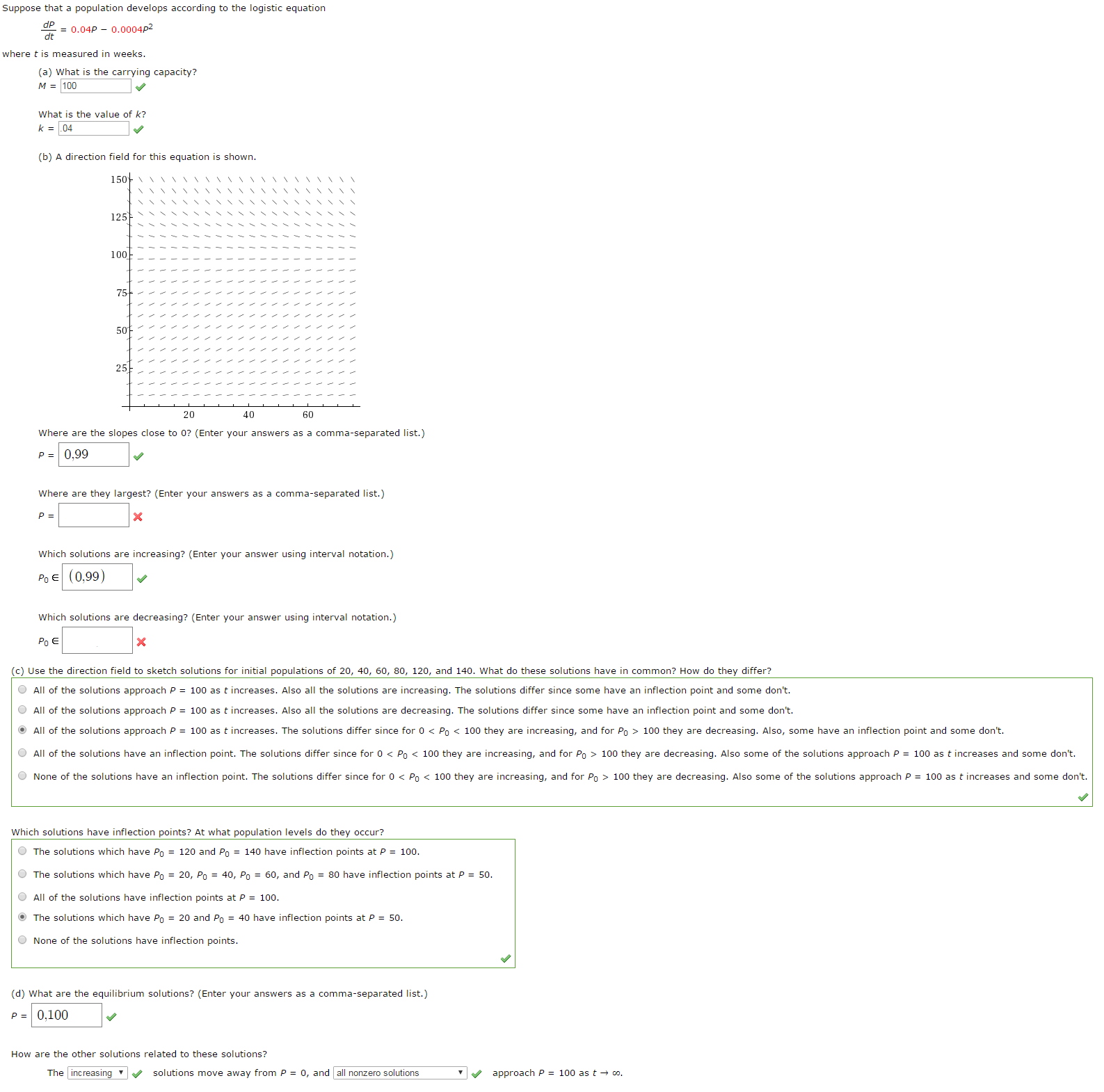 Solved Suppose that a population develops according to the | Chegg.com