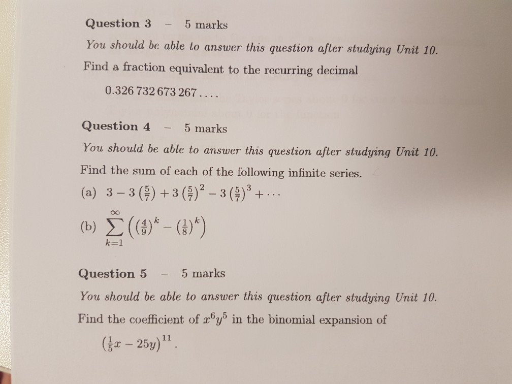 Solved Question 3 You should be able to answer this question | Chegg.com