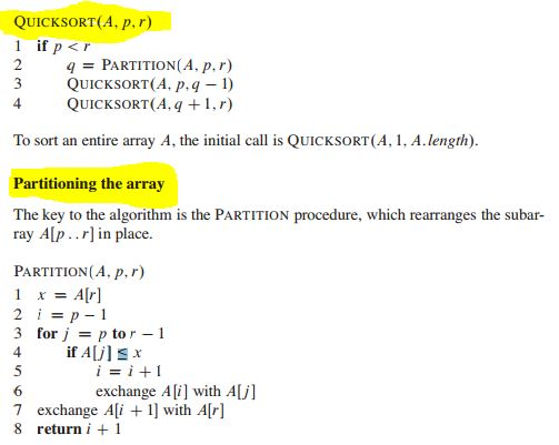 Solved 1 B. Modify The QUICKSORT And PARTITION Procedures To | Chegg.com