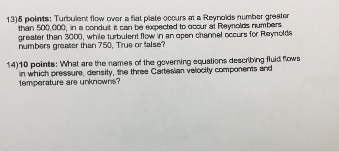 Solved Turbulent flow over a flat plate occurs at a Reynolds | Chegg.com