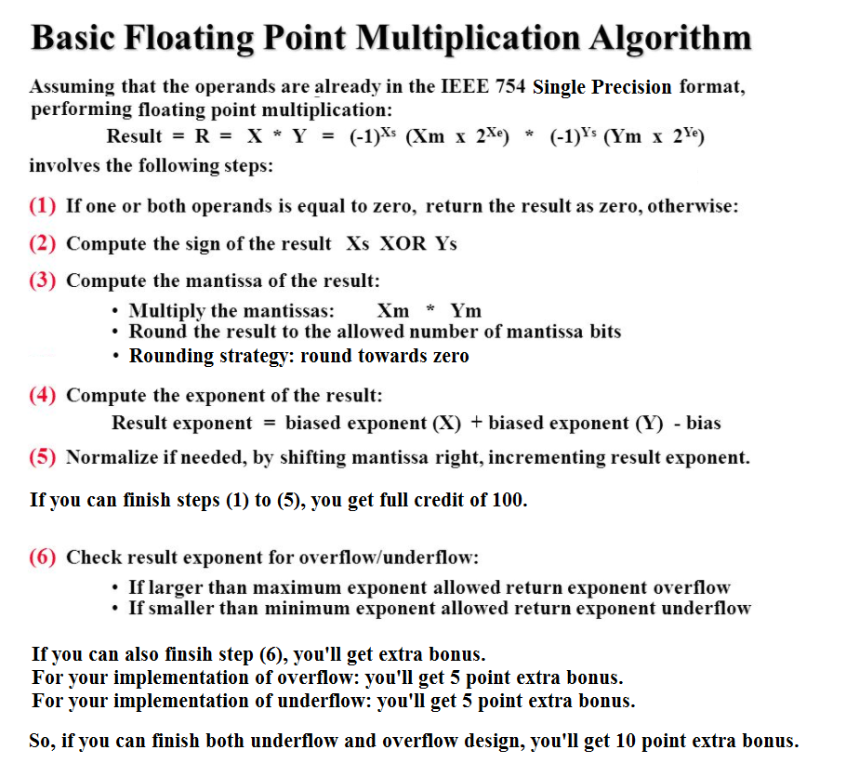 Solved Basic Floating Point Multiplication Algorithm | Chegg.com