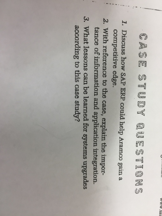 Discuss how SAP ERP could help Aramco gain a