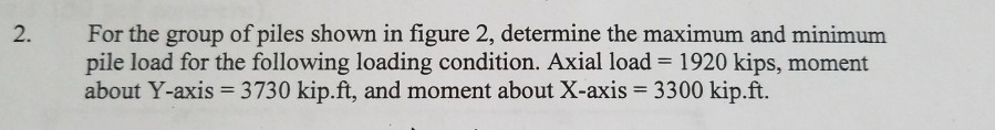 Solved For the group of piles shown in figure 2, determine | Chegg.com